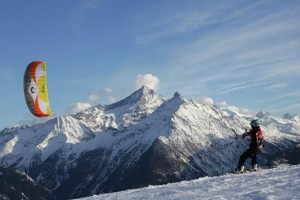 Snowkiten in Mont-Pourri © La Rosière